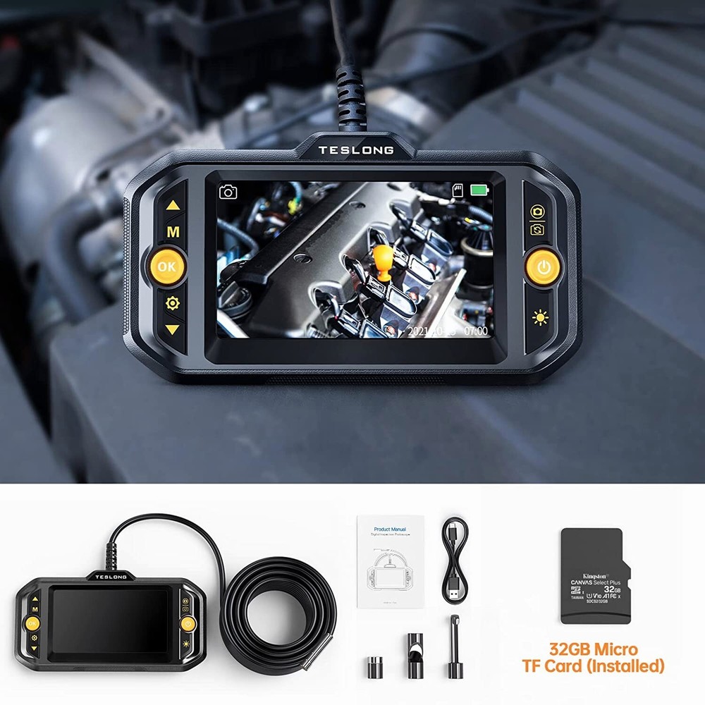 Teslong HD Borescope Inspection Camera 1080P Industrial Endoscope Engine Camera