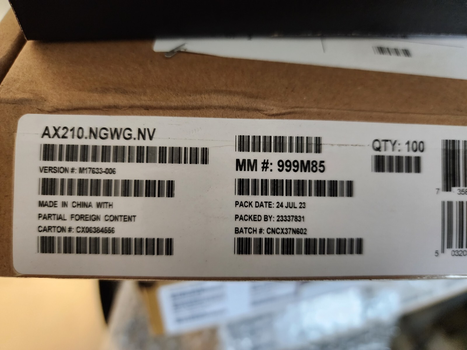 Intel WiFi 6E AX210 M.2 2230 2X2 AX Bluetooth 5.2 NO VPRO for Dell Latitude 5430