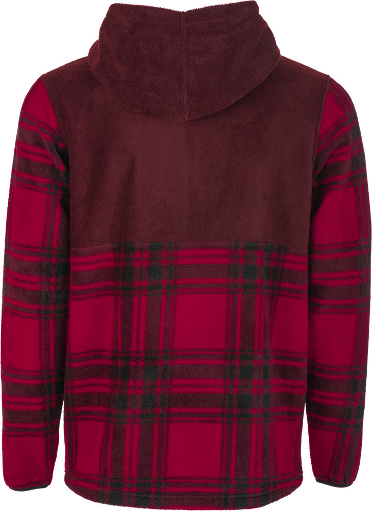 Fly Half Zip Pullover Hoodie Red Plaid Fits Xl
