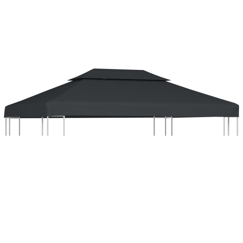 Gazebo Top Cover Anthracite Polyester with PVC coating