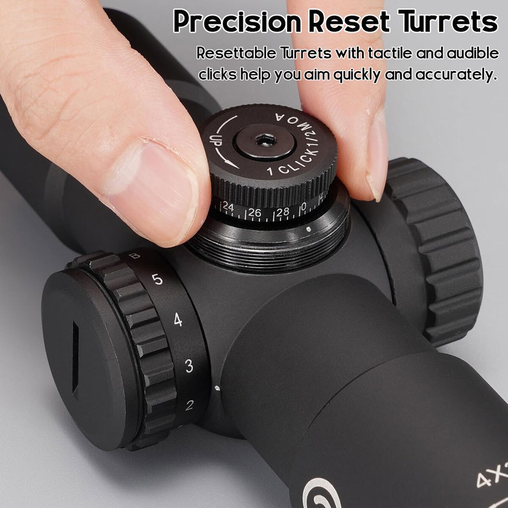 Compact 4x30 Rifle Scope Illuminated Customized-Dot Reticle w/ 30mm Offset Mount