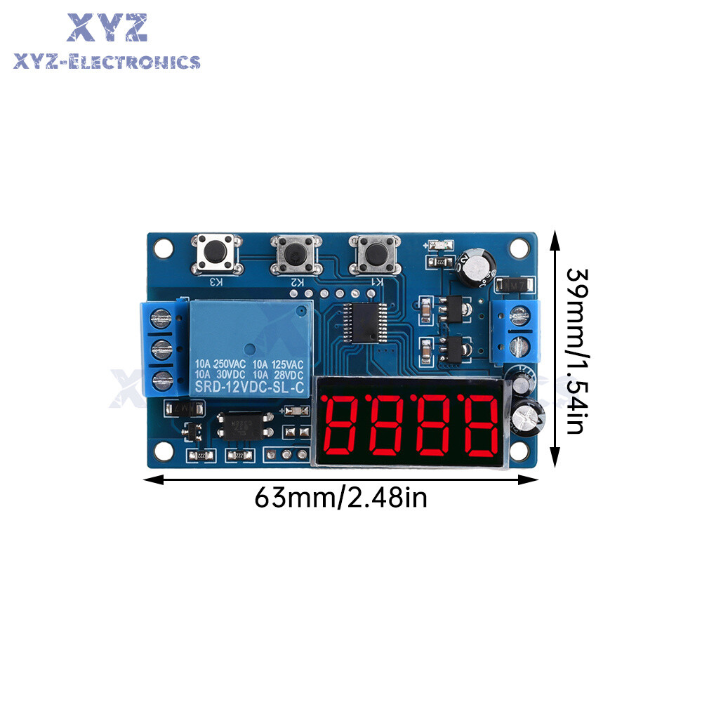 DC12V LED Display Digital Delay Timer Control Switch Relay Module/PLC Automation