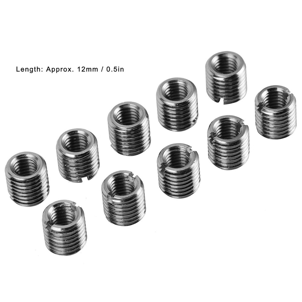 10pcs Self Tapping Thread Insert, Externally Length:12mm, M8*1.25-m12*1.5