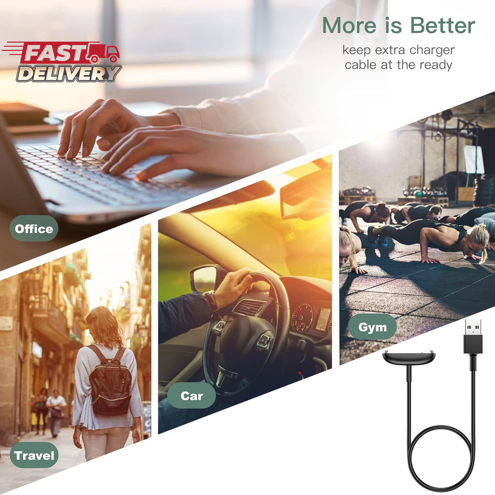 Charger Cable Replacement for Fitbit Inspire 3 (2 Pack/3.3Ft)