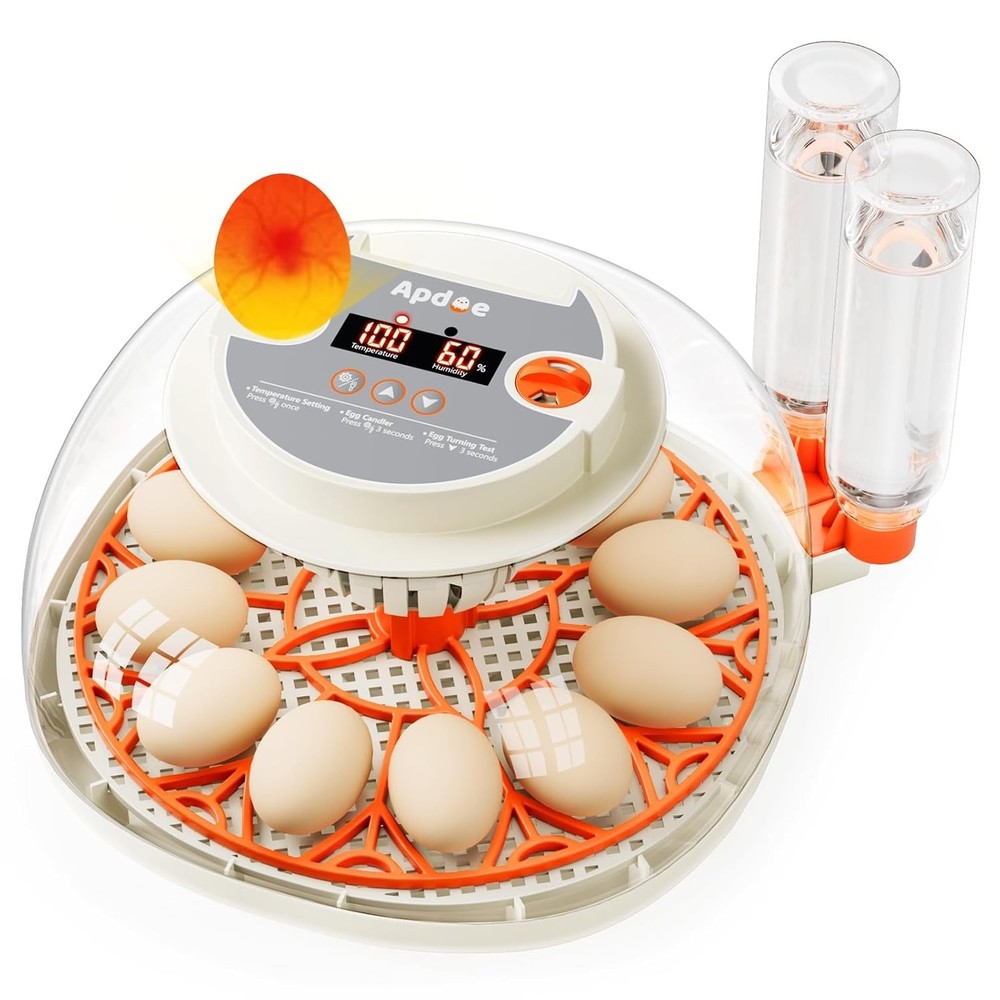 Egg Incubator with Temperature and Humidity Control, Automatic Egg Turning, E...