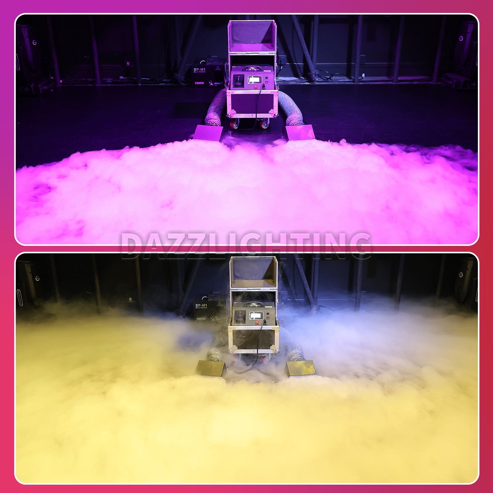 PAIDUN 2000W Double Head Low Lying Fog Smoke Waterbase Machine Stage Equipment