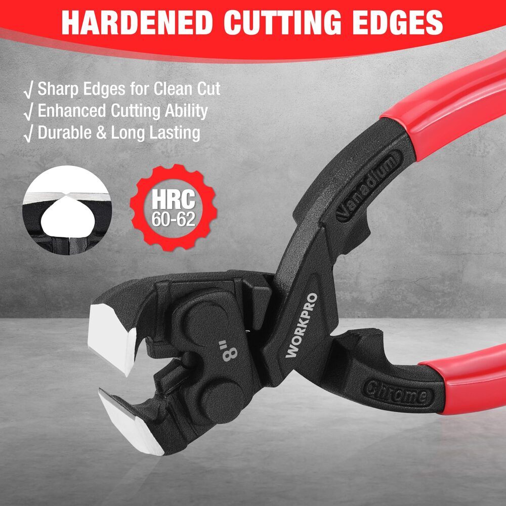 WORKPRO Nail Puller Pliers 8 Inch Durable CR-V Steel for Pulling Cutting Nails