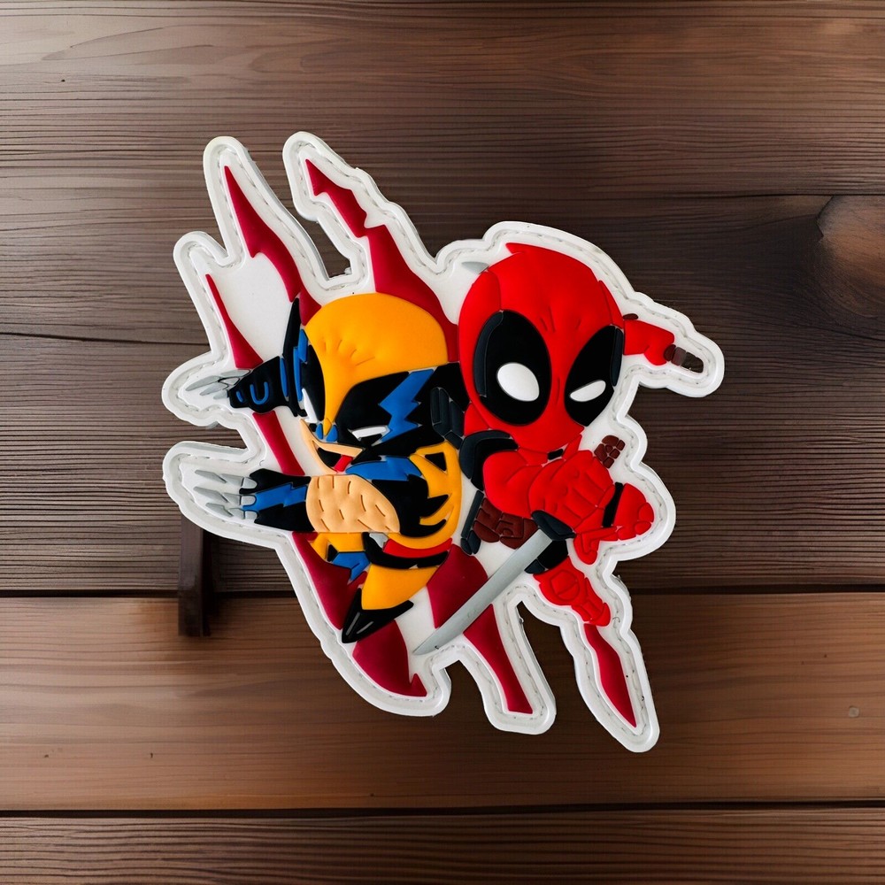 Deadpool And Wolverine Rubber PVC Hook/Loop Morale Patch