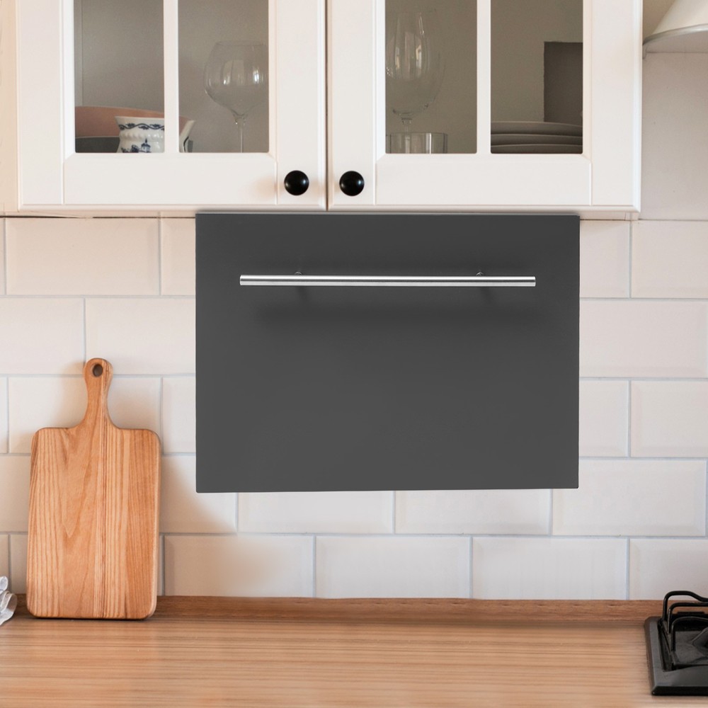 2-Tier Wall Spice Organizer Under Cabinet Kitchen Storage Rack w/Pull-down Cover