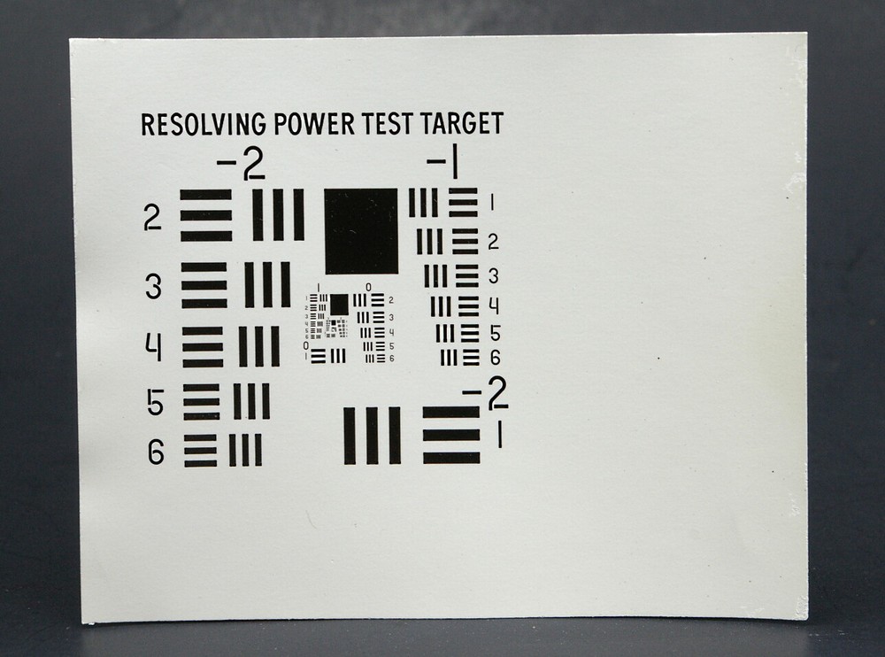 Resolving Power Test Target  *Optical Resolution Test Target*  4" x 5" Glossy
