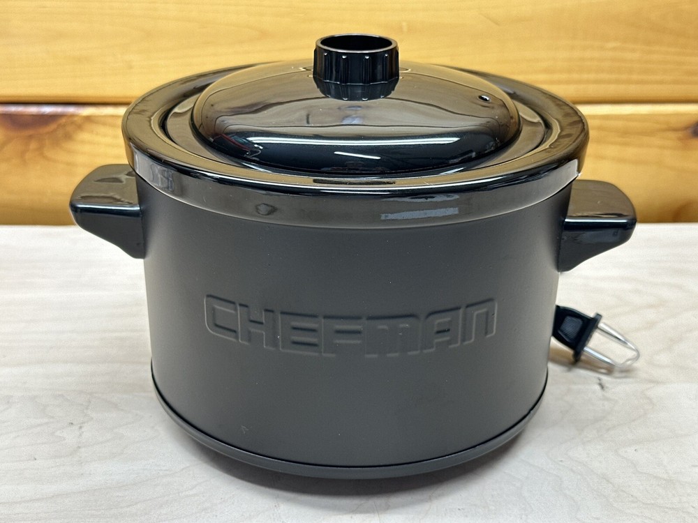 Black Chefman Slow Cooker Compact Personal 1.5 Quart, Open Box - Never Used