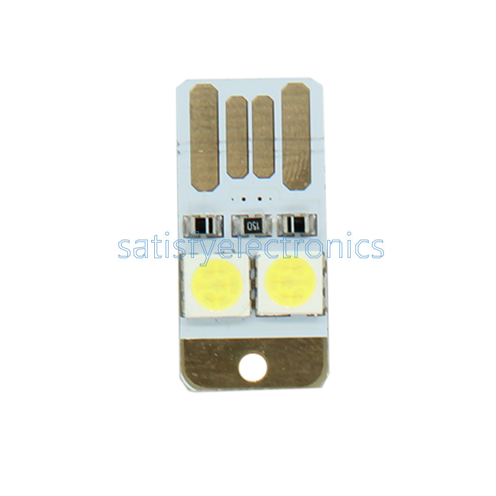 5Pcs Portable Double Sided Pluggable USB LED Night Light Power Supply Lamp White