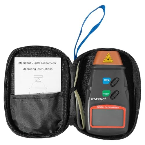 Portable Digital Laser Tachometer with Wide Measuring Range, 5-Digit Display