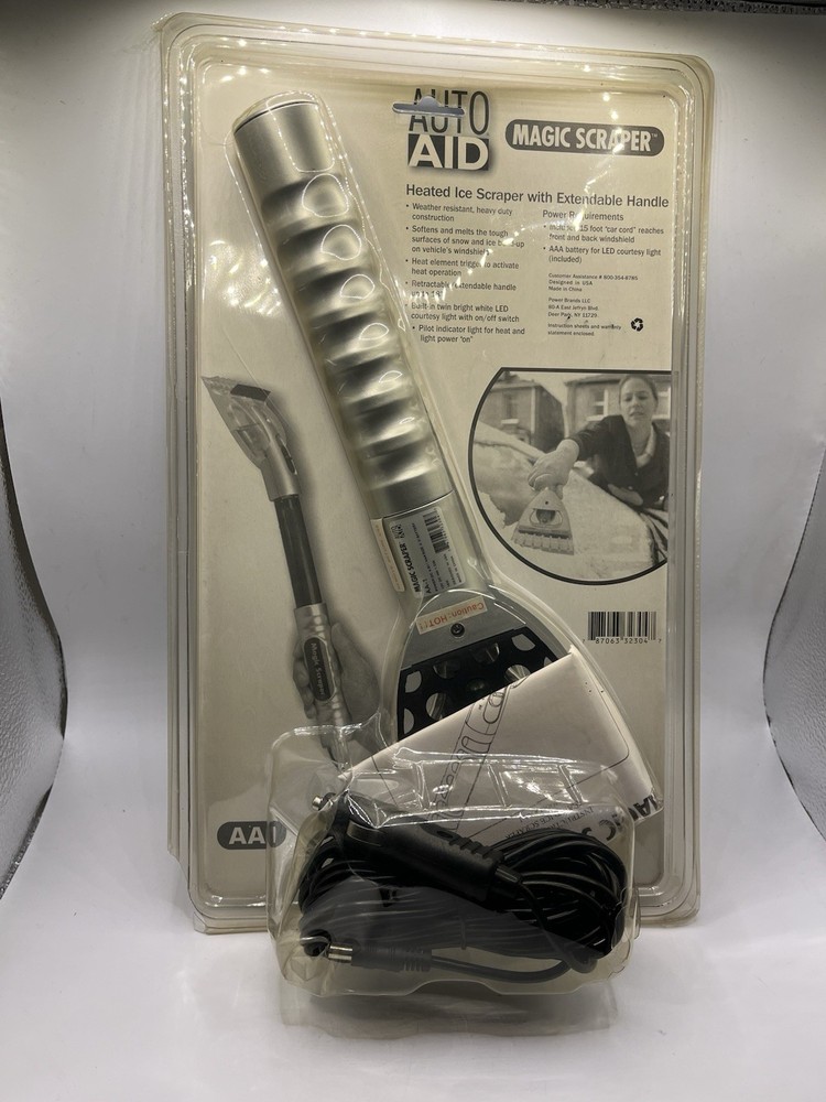 Auto Aid - Heated Ice Scraper "Magic Scraper" Retractable Extendable Handle