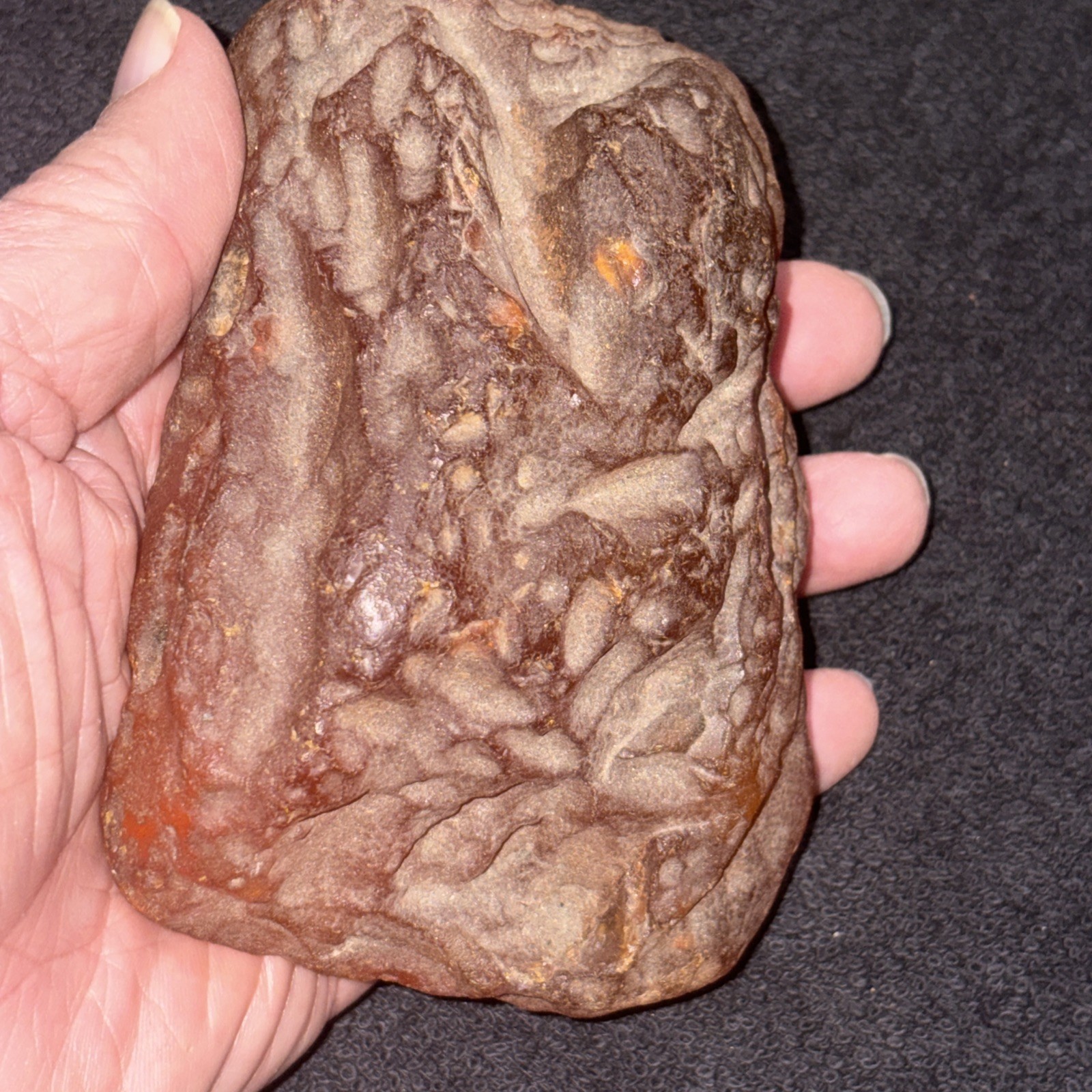 Huge Piece Of Baltic Amber. 5+ Inches Long 3+ Inches Wide Has Not Been Peered In