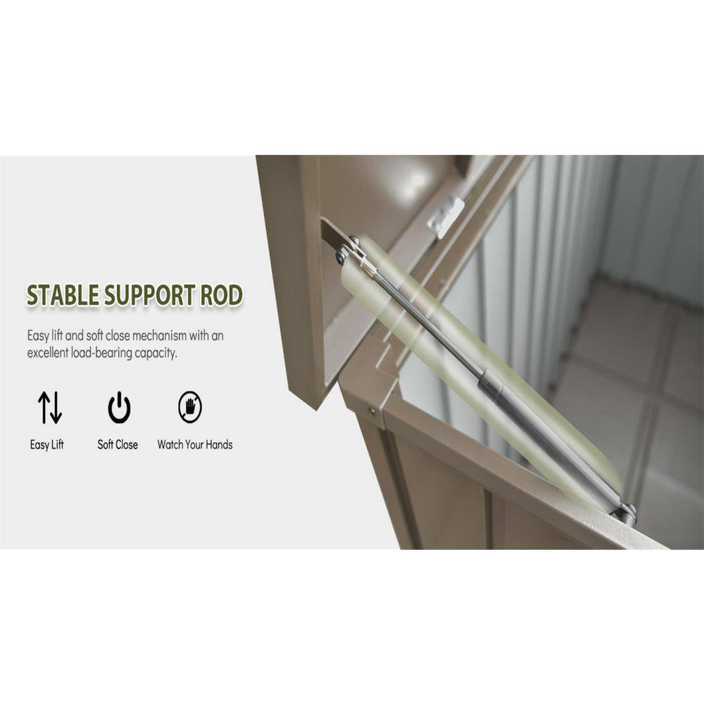 120 Gal. Dark Brown Steel Deck Box, Outdoor Waterproof Large Patio Storage Bin f