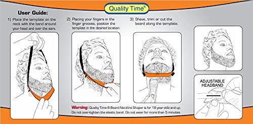 Beard Shaping Template Kit – 2 Multi-Style Beard & Neckline Guides: Hands-Fre...
