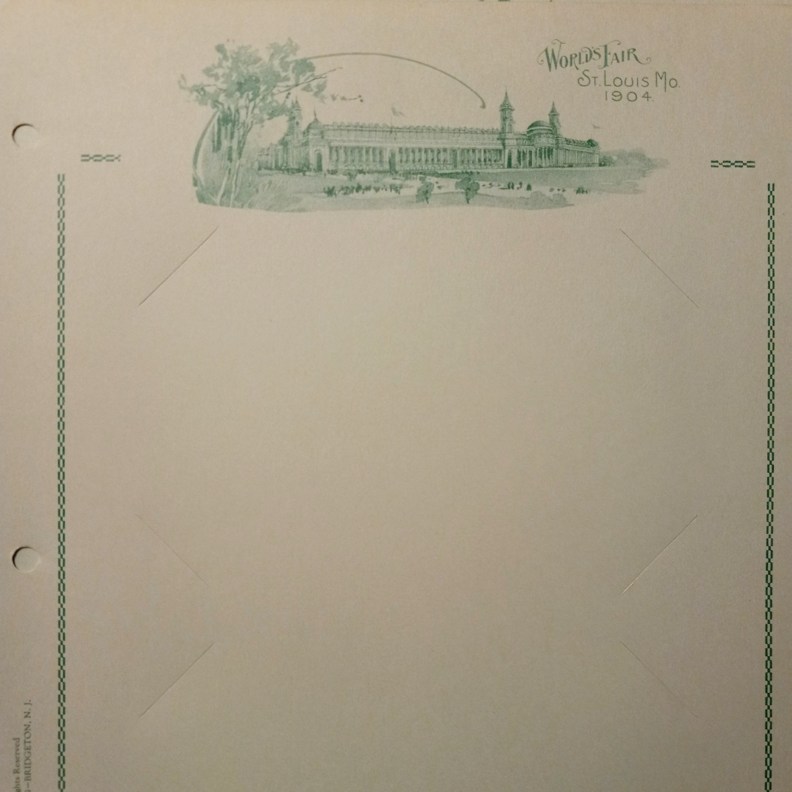 1904 St. Louis World's Fair Postcard Album Sheets / lot of 10 unused