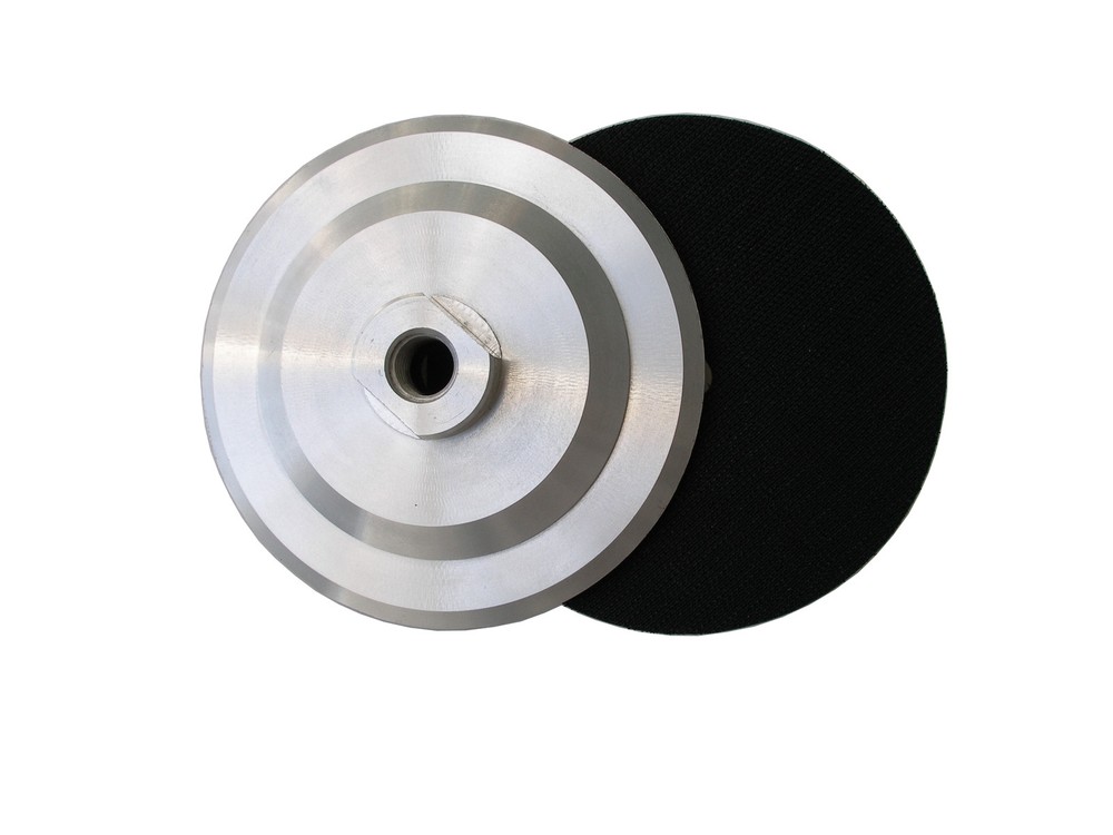5" Hook and Loop Backing Pad, Aluminum, Rigid, 5/8"-11 Thread