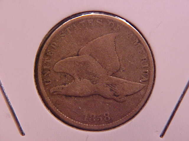 1858 FLYING EAGLE CENT - LARGE LETTERS - VG - SEE PICS! - (X1315)