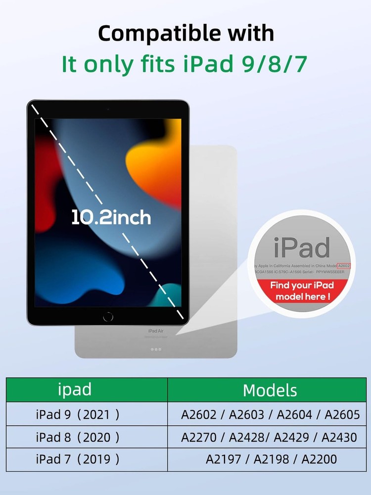2 Pack Matte Screen Protector for iPad 9th 8th 7th Generation 10.2 Inch,9H Ha...