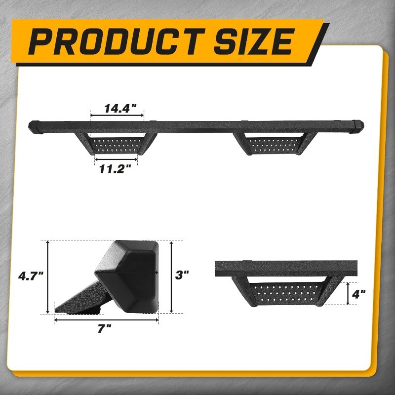 Running Boards Compatible with 19-26 Chevy Silverado/GMC Sierra 1500 Crew Cab