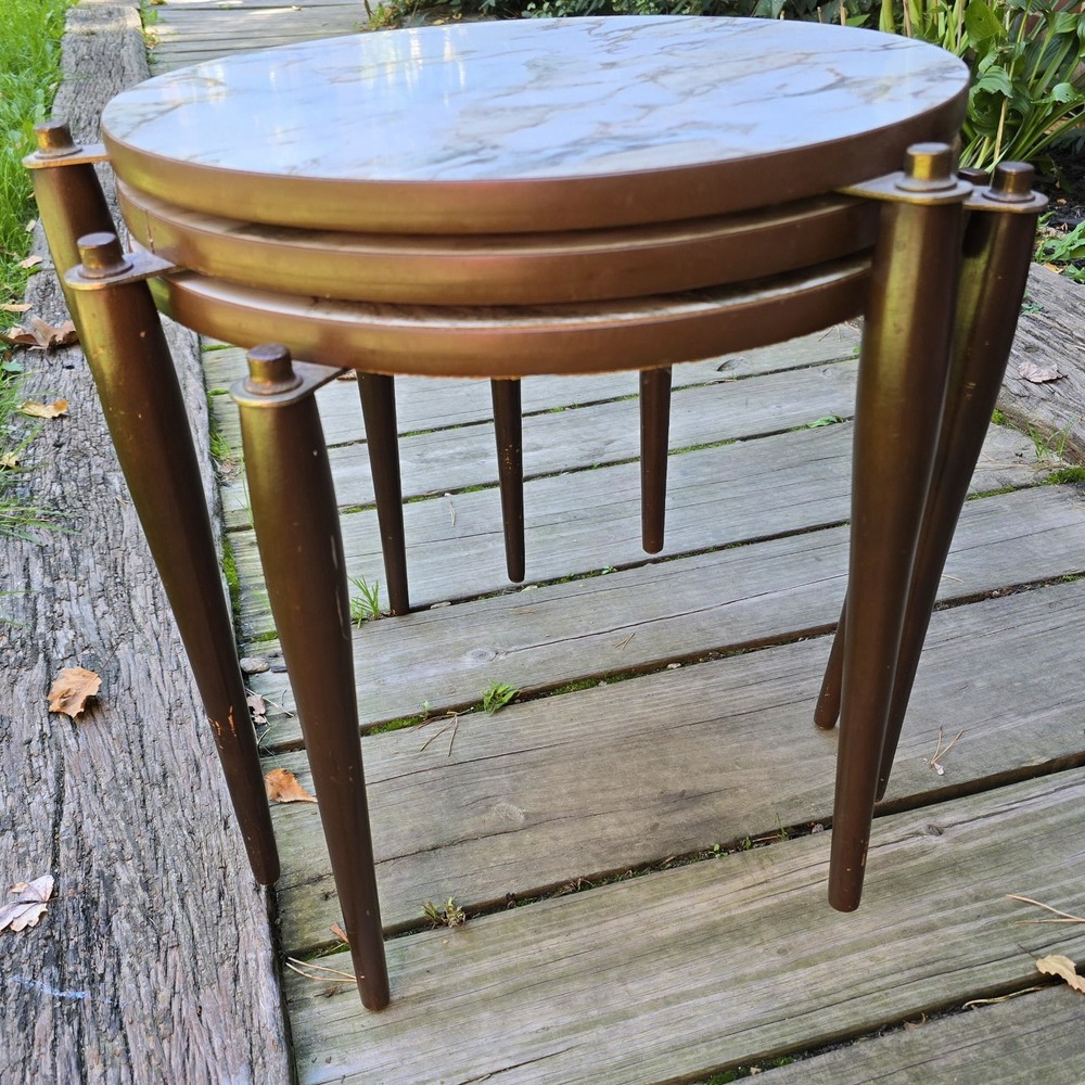 Mid Century Vintage Stacking Tables 3 MCM Nesting