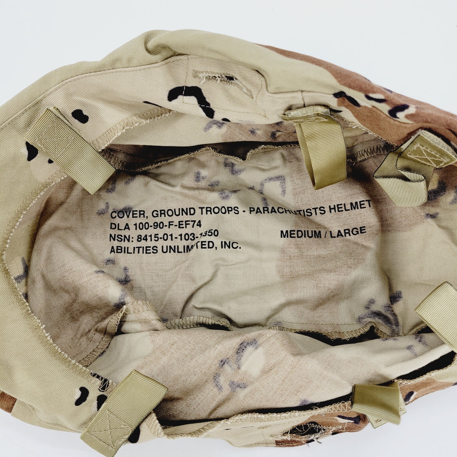 USGI 6-Color Desert Camouflage PASGT Helmet Cover Medium/Large DLA 1990 DCU NSN