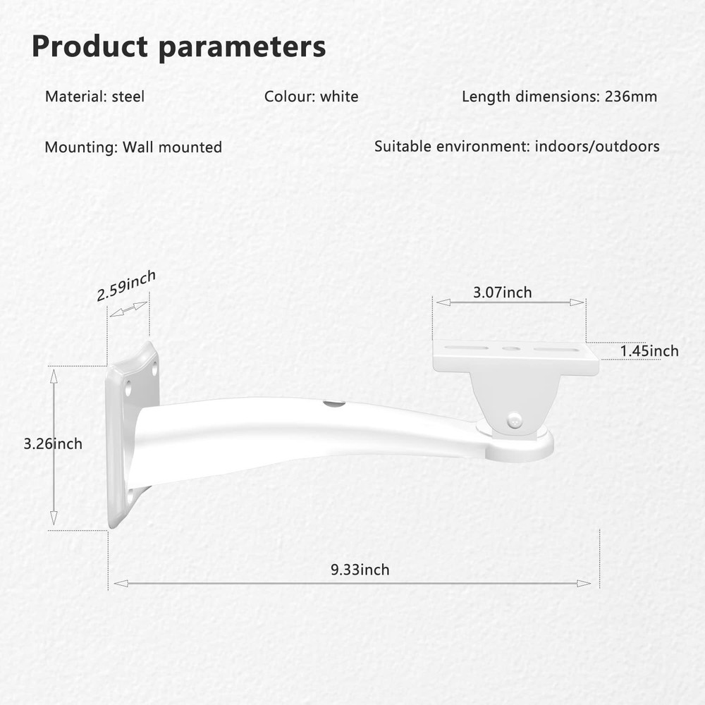 White Mini Projector Wall Mount Hanger Bracket for CCTV Security Camera