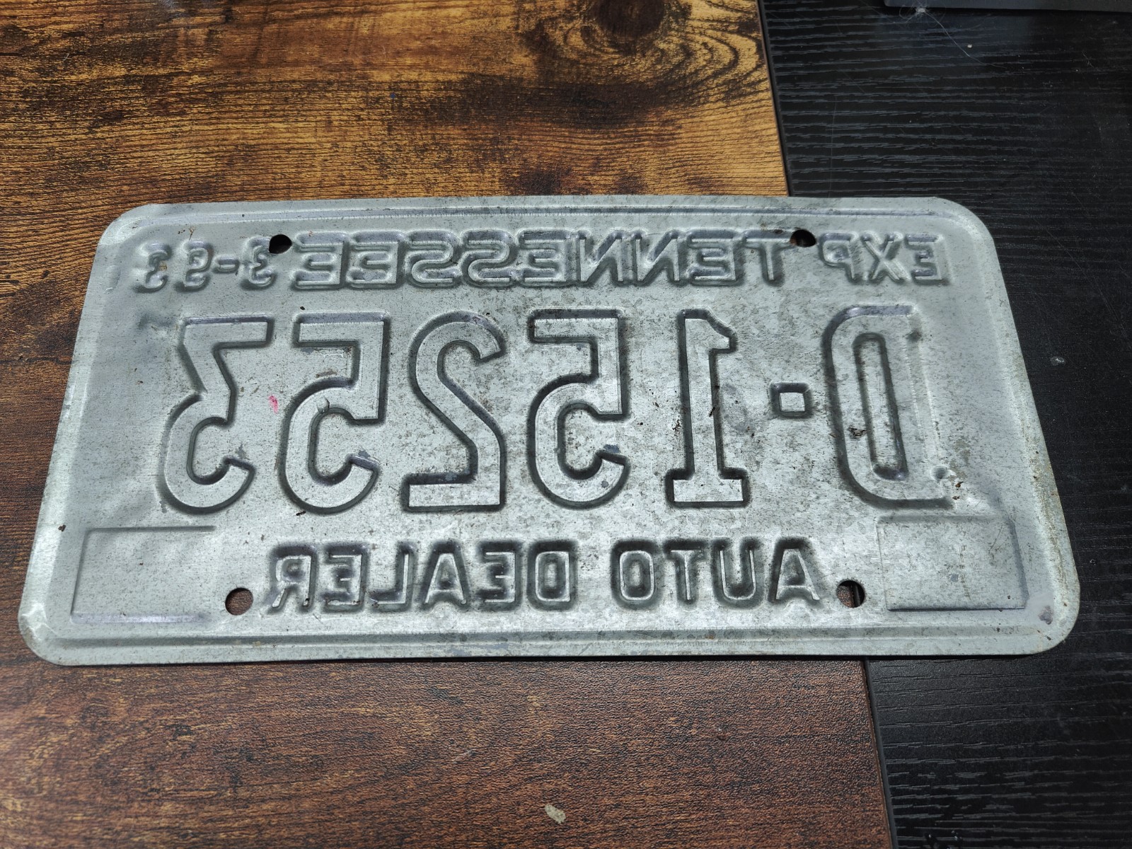 🟥Tennessee TN Tenn License Plate Tag 🟥 Dealer Used Car Lot 1993 D 15253 🚘