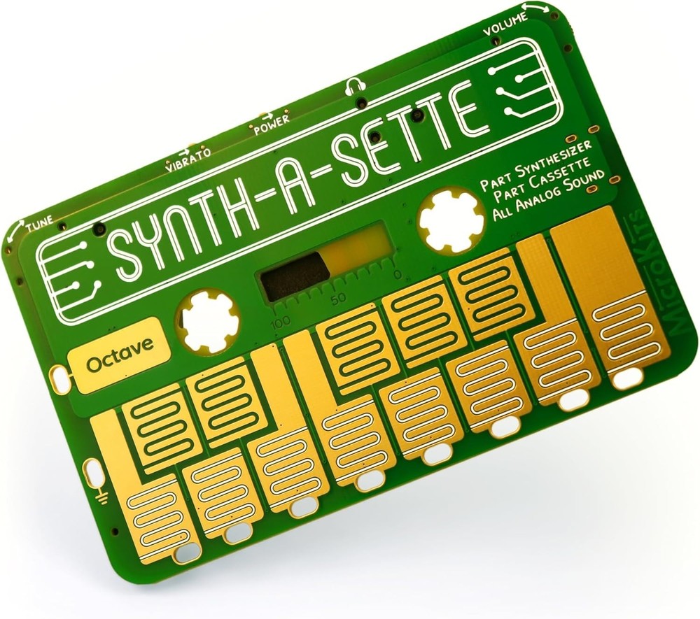 Synth-a-Sette: Compact Cassette-Sized Pocket Synthesizer with Alligator Clips