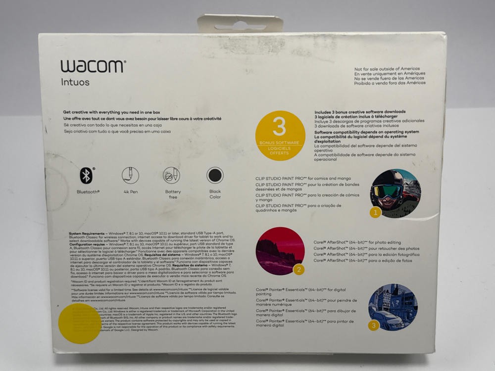 Wacom Intuos Small Wireless Drawing Tablet for Mac PC Android Creative Pen Pad