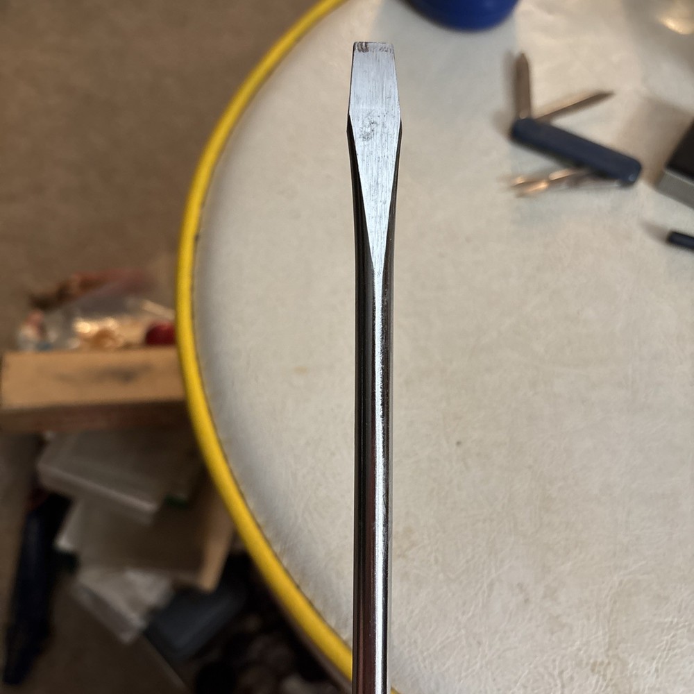 Yellow And Black Handled Flathead Screwdriver 9.5”