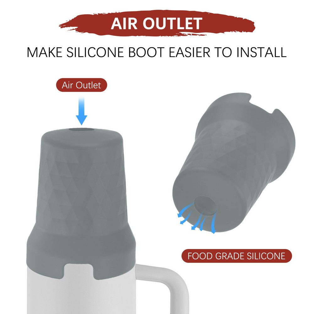 Silicone Water Bottle Boot [1PCS] - Bottom Bumper Protector [Grey]
