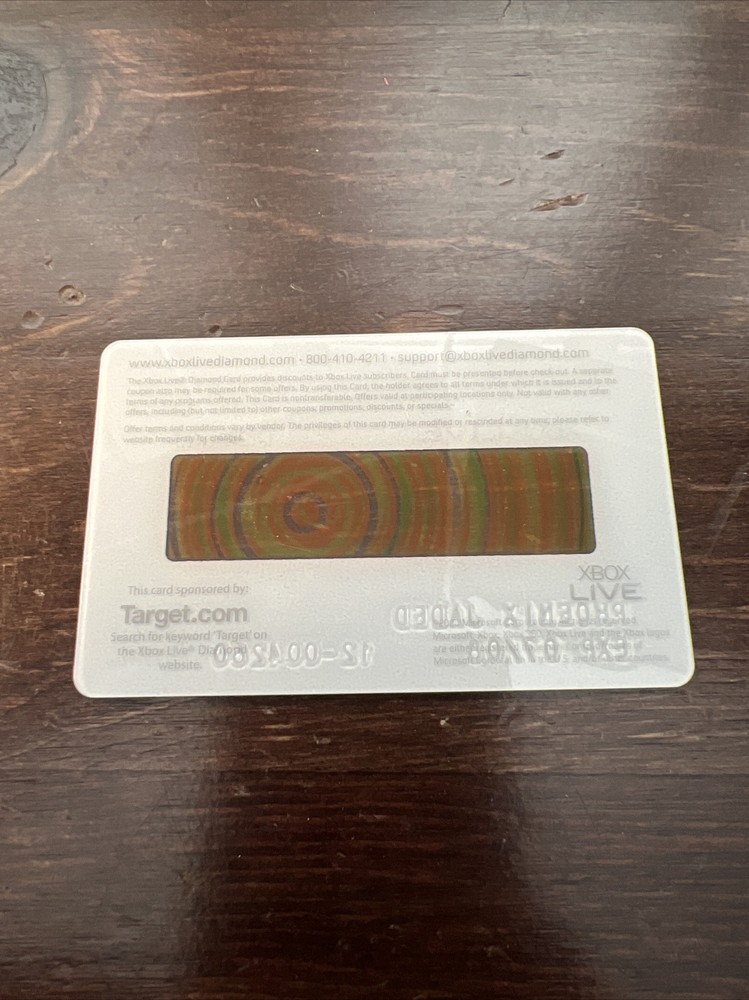 Extremely Rare Xbox Live Diamond Card - Microsoft Memorabilia