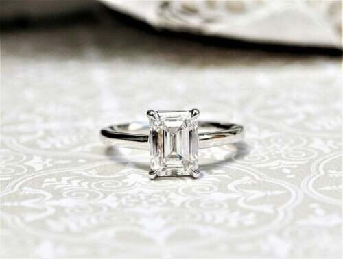 White Diamond 3.10 Ct Lab-Created Emerald Cut Wedding Ring 925 Sterling Silver