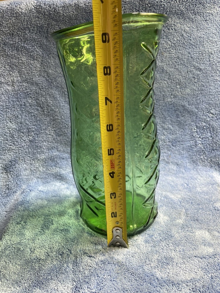 VTG E.O. Brody Co. Green Diamond Vase 9"
