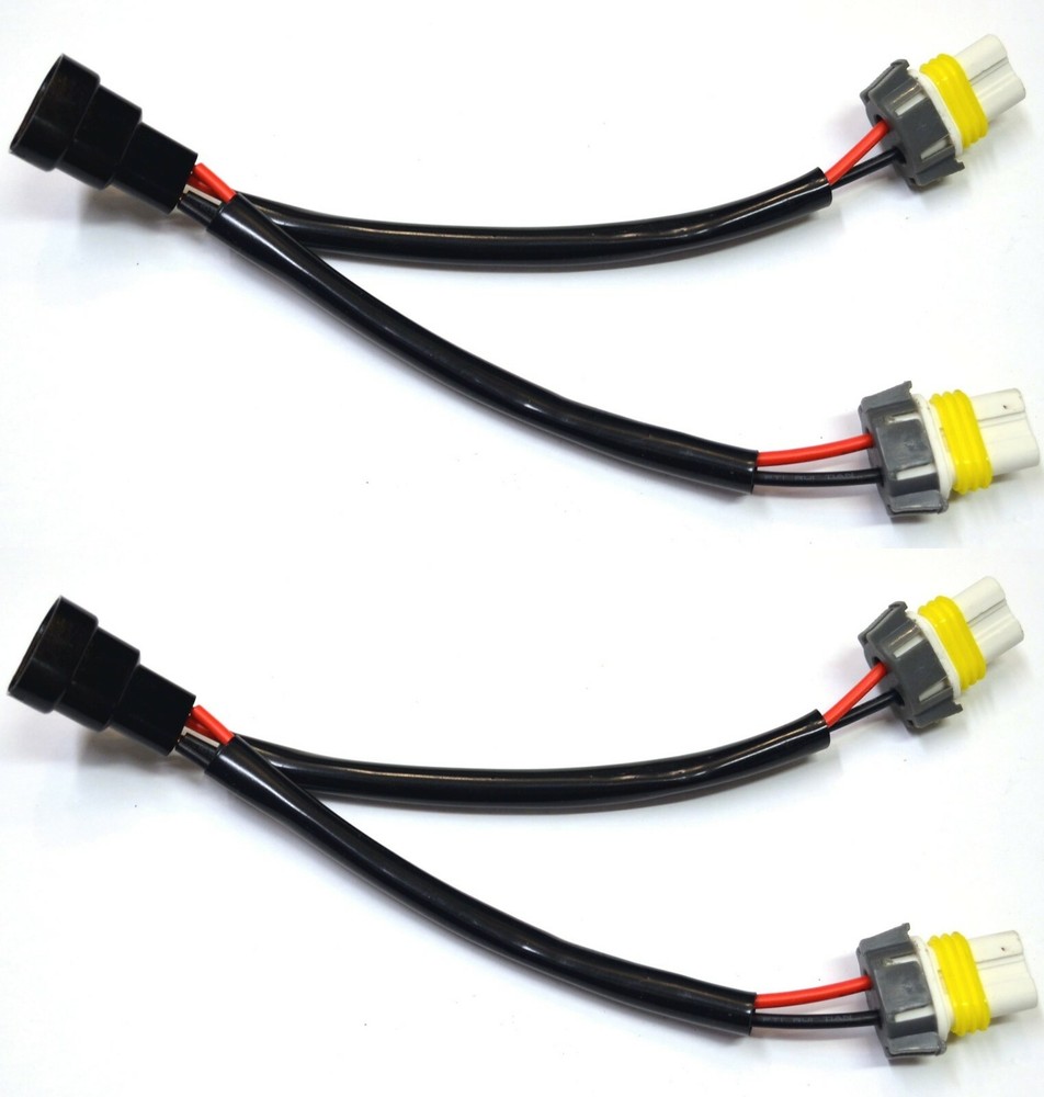 For Splitter Wire Ceramic 9012 HIR2 Two Harness Head Light Low Beam Connector