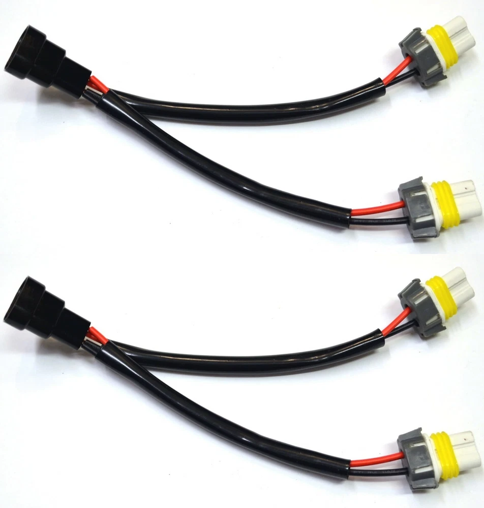 For Splitter Wire Ceramic 9012 HIR2 Two Harness Head Light Low Beam Connector