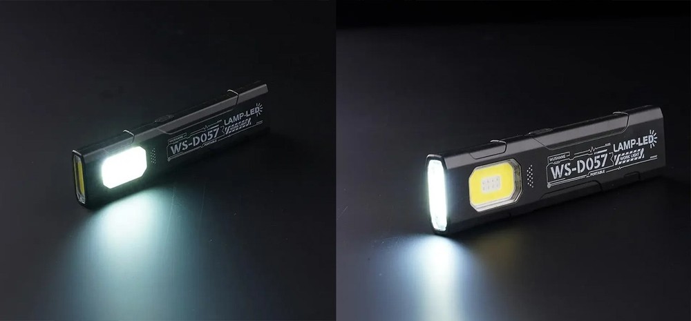 Portable USB Rechargeable Flashlight + Side Light Torch Mini Work COB LED Clip