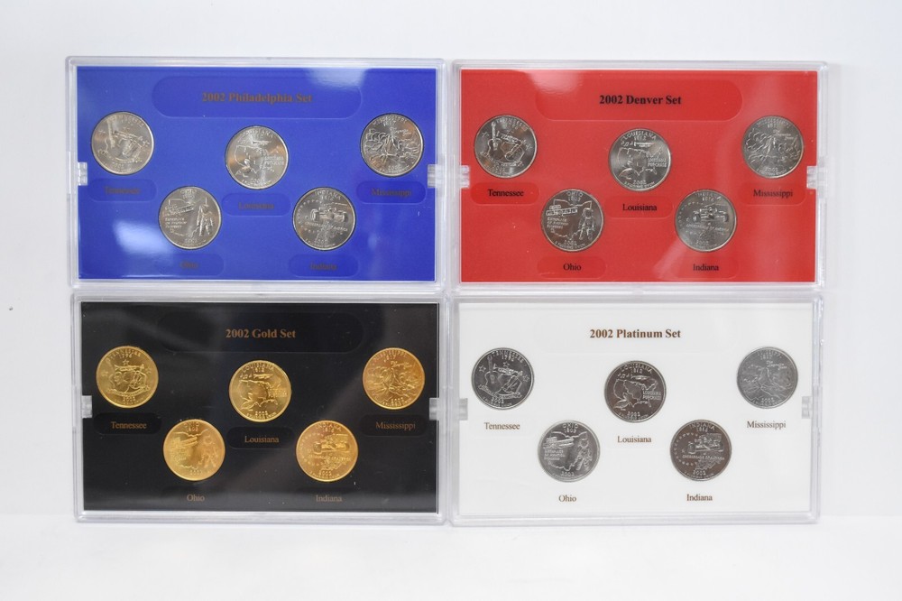 2002-P&D State Quarters Collection 4 Sets Included (otx706)