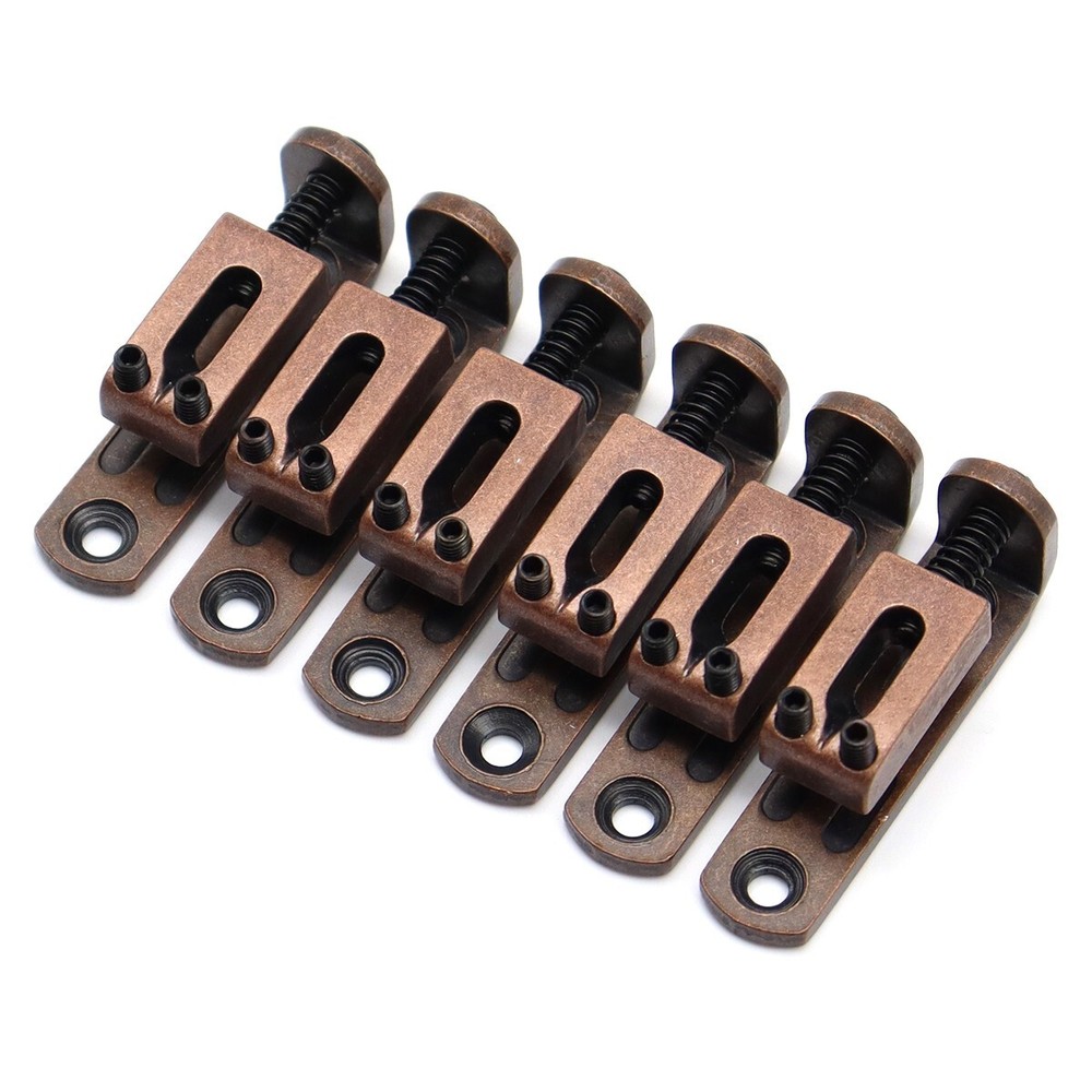 6 Strings Electric Guitar Individual Bridge Separate Saddle Bridge Red Copper