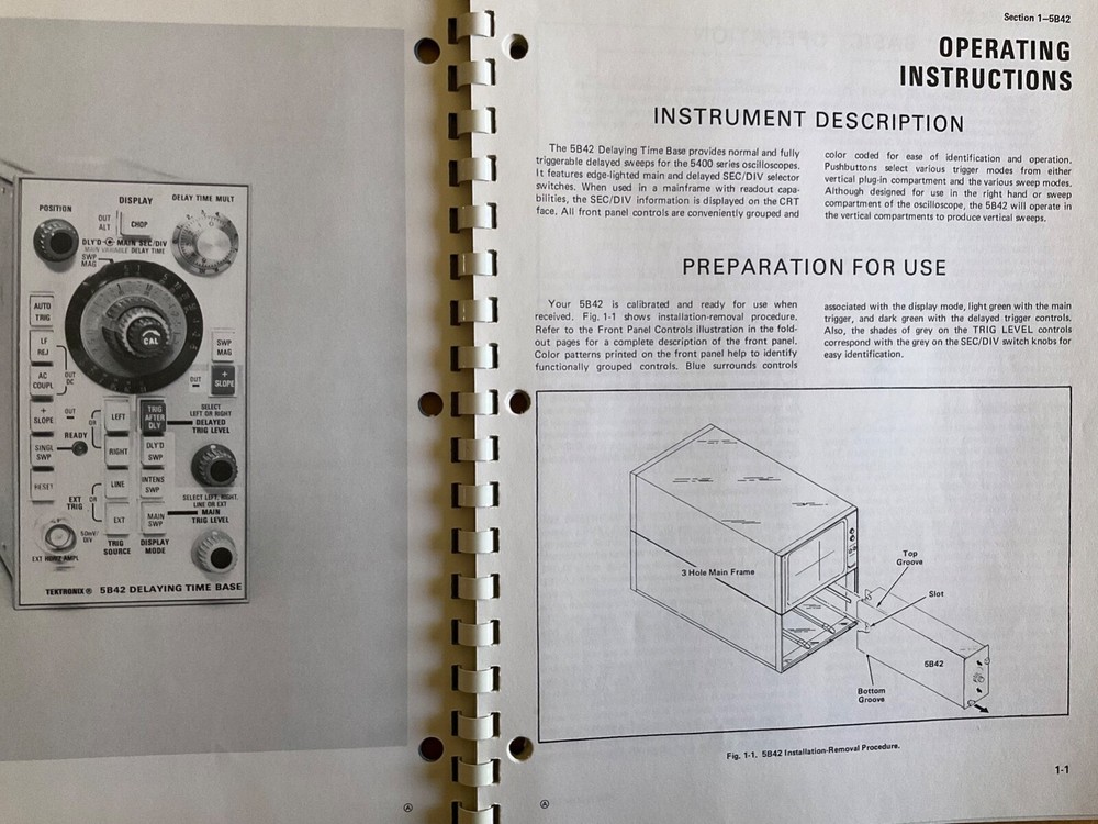 Tektronix 5B42 Delaying Time Base Instruction Manual