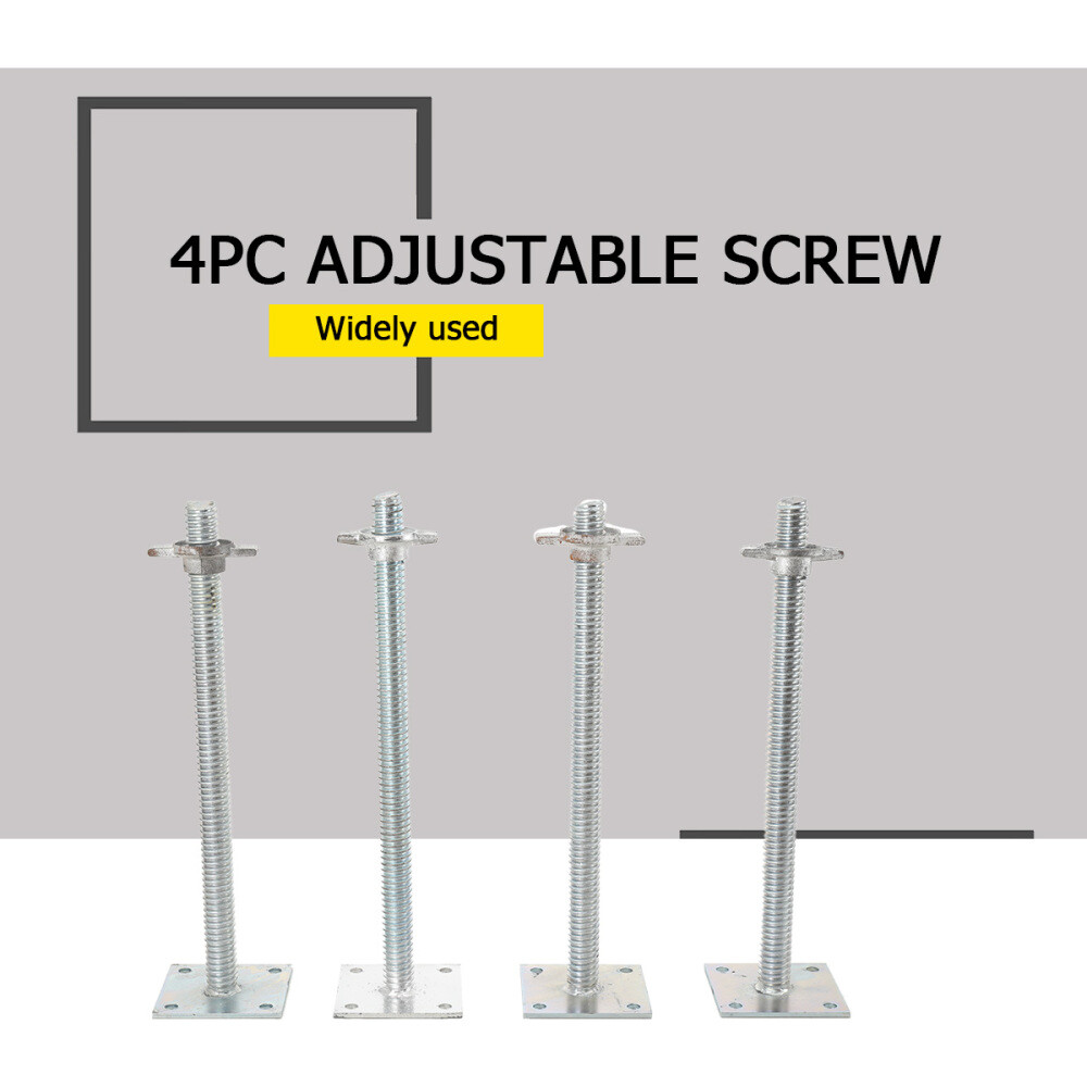 Adjustable Leveling Jacks 18" Scaffolding Solid Screw Jack with Base Plate 4Pcs