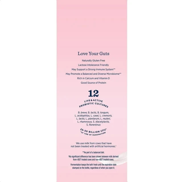 6 Pack Lifeway Lowfat Strawberry Kefir Drink Tart & Tangy 12 Probiotics 32 oz