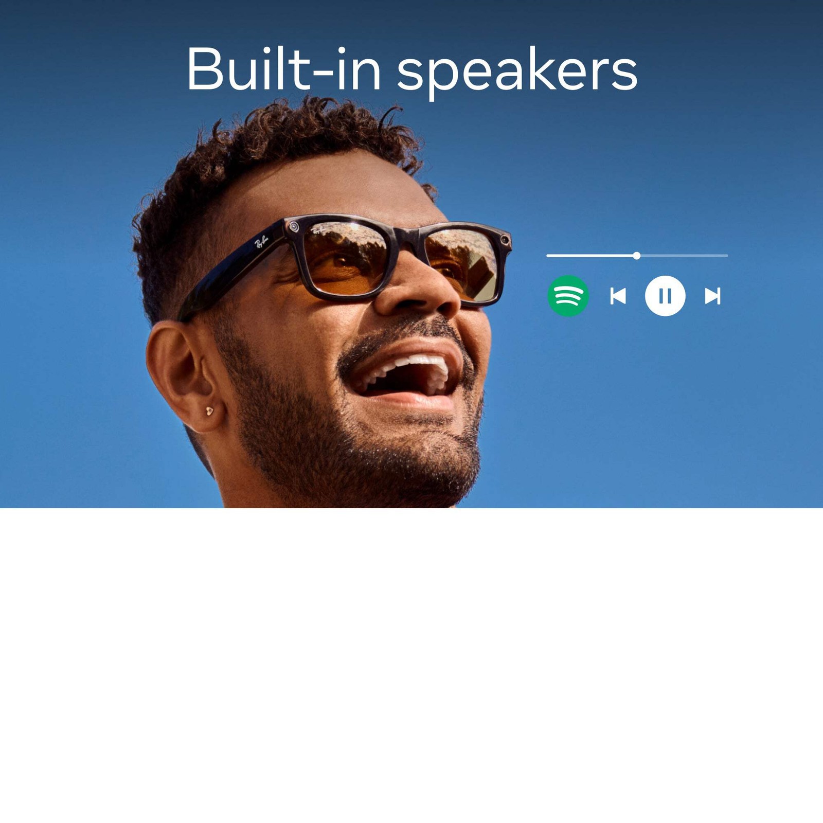 Ray-Ban Meta Wayfarer (Refurbished), Shiny Caramel Transparent / Brown, Large, H