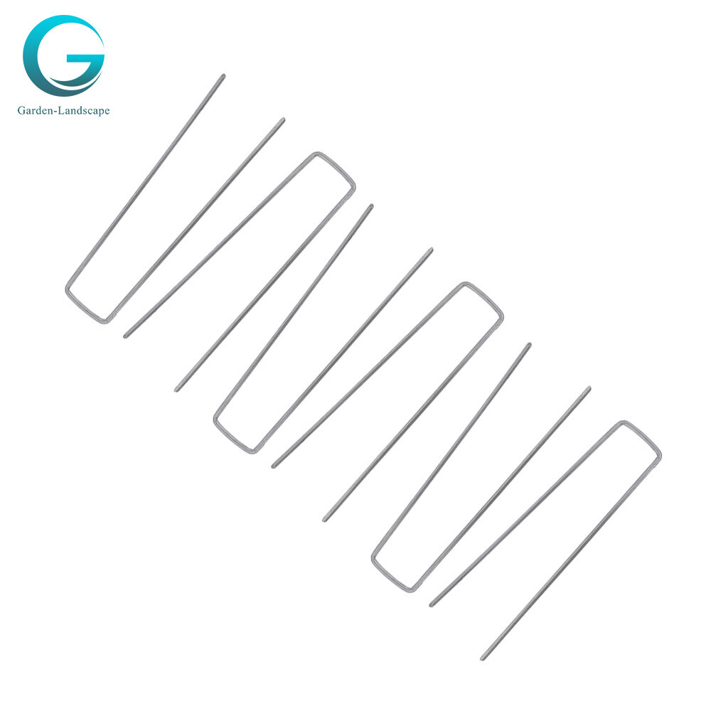 500 Pack U-Pin Garden Stakes Galvanized Landscape Sod Staples 11 Gauge 6 Inch