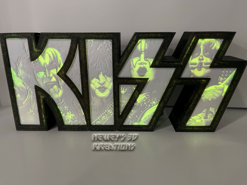 KISS Light Box - v2, Litho, Current Band Members w/ LED lights and built in mic