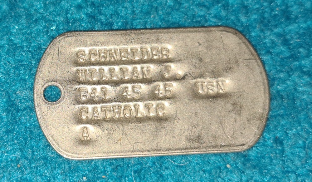 WWII US Navy T-45 single Dog Tag