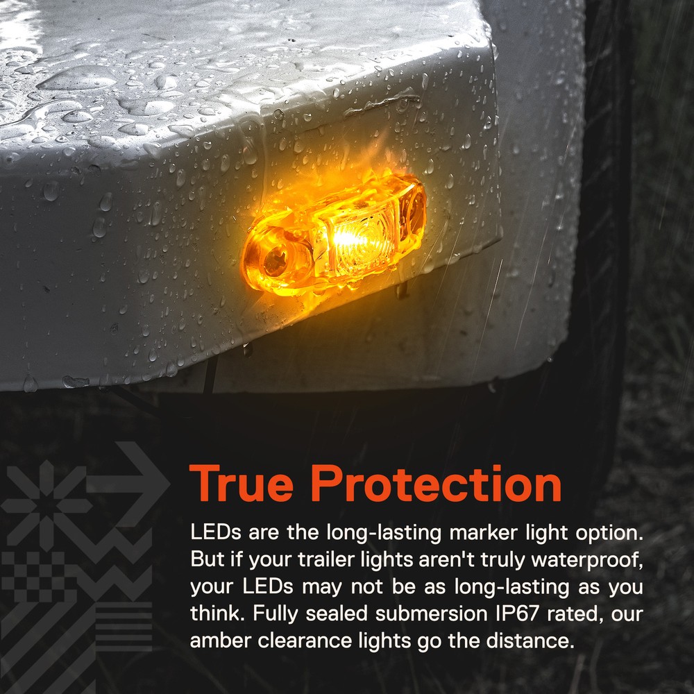 4pc 2.5" Amber LED Side Marker Light for Trailers DOT FMVSS 108 SAE P2
